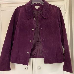 Nice leather jacket that has a bit of a suede feel. Barely worn. Great condition